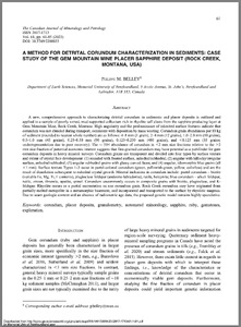 A method for detrital corundum characterization in sediments: Case study of the Gem Mountain mine placer sapphire deposit (Rock Creek, Montana, USA)